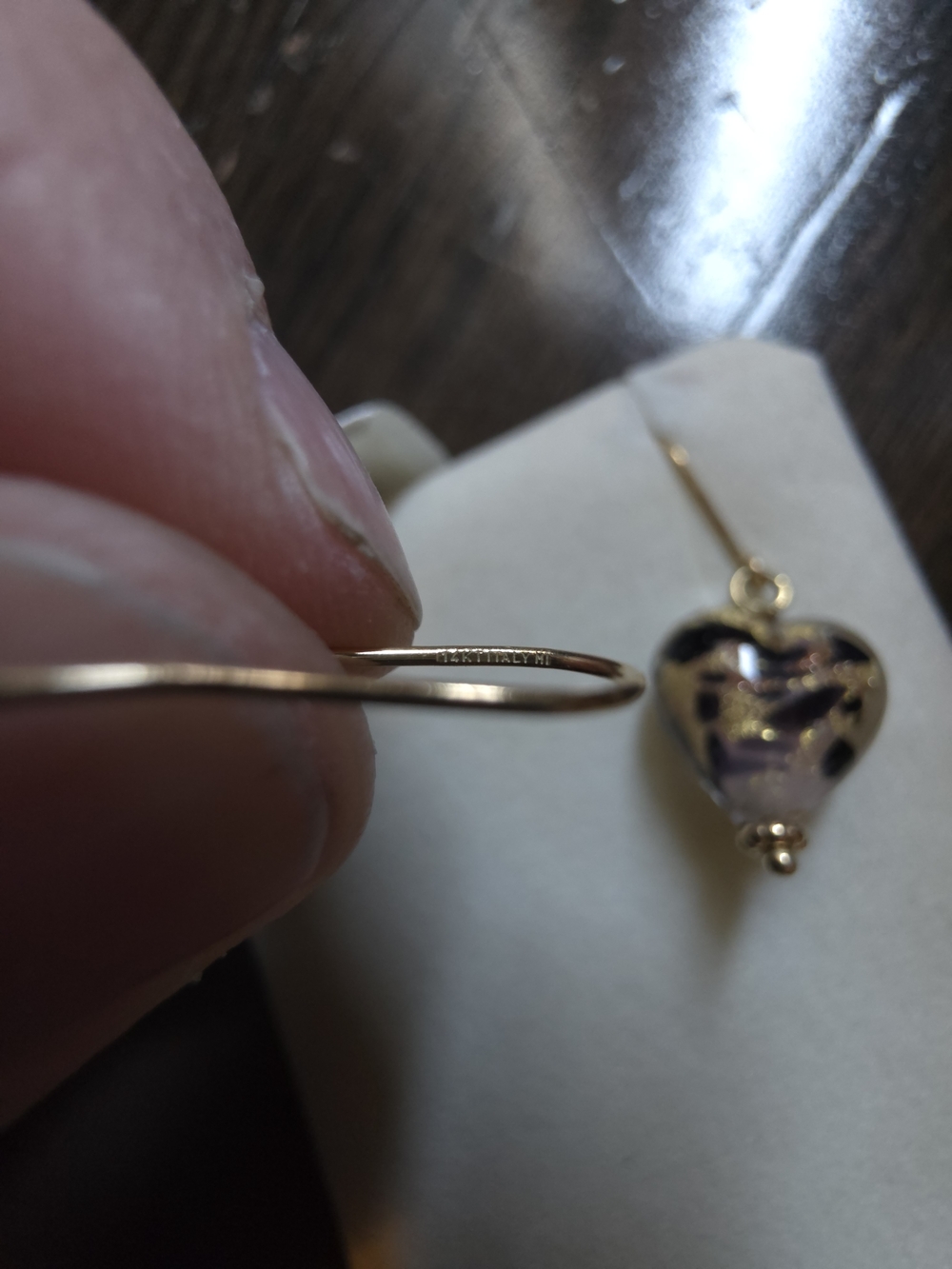 Kay Jewelers Gold Heart Dangle Earrings with Leopard-Print Accent - Picture 2 of 4